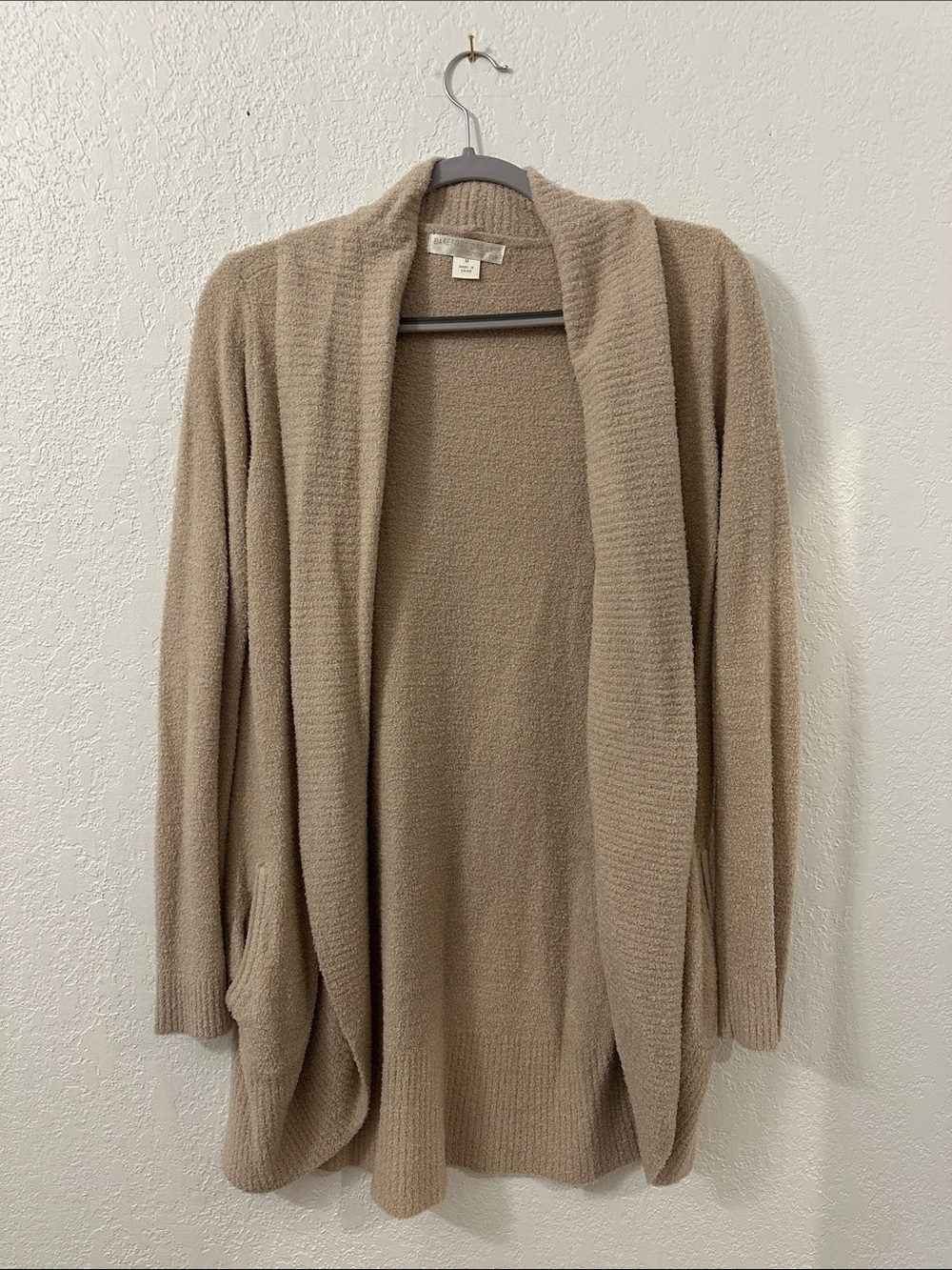 Barefoot Dreams Open-Front Shawl Cardigan - Taupe